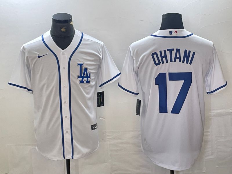 Men Los Angeles Dodgers 17 Ohtani White Second generation joint name Nike 2024 MLB Jersey style 1